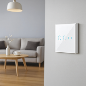 Interruptor de Parede AXUS Touch com LED – Vidro Temperado Crystal, 1 a 3 botões