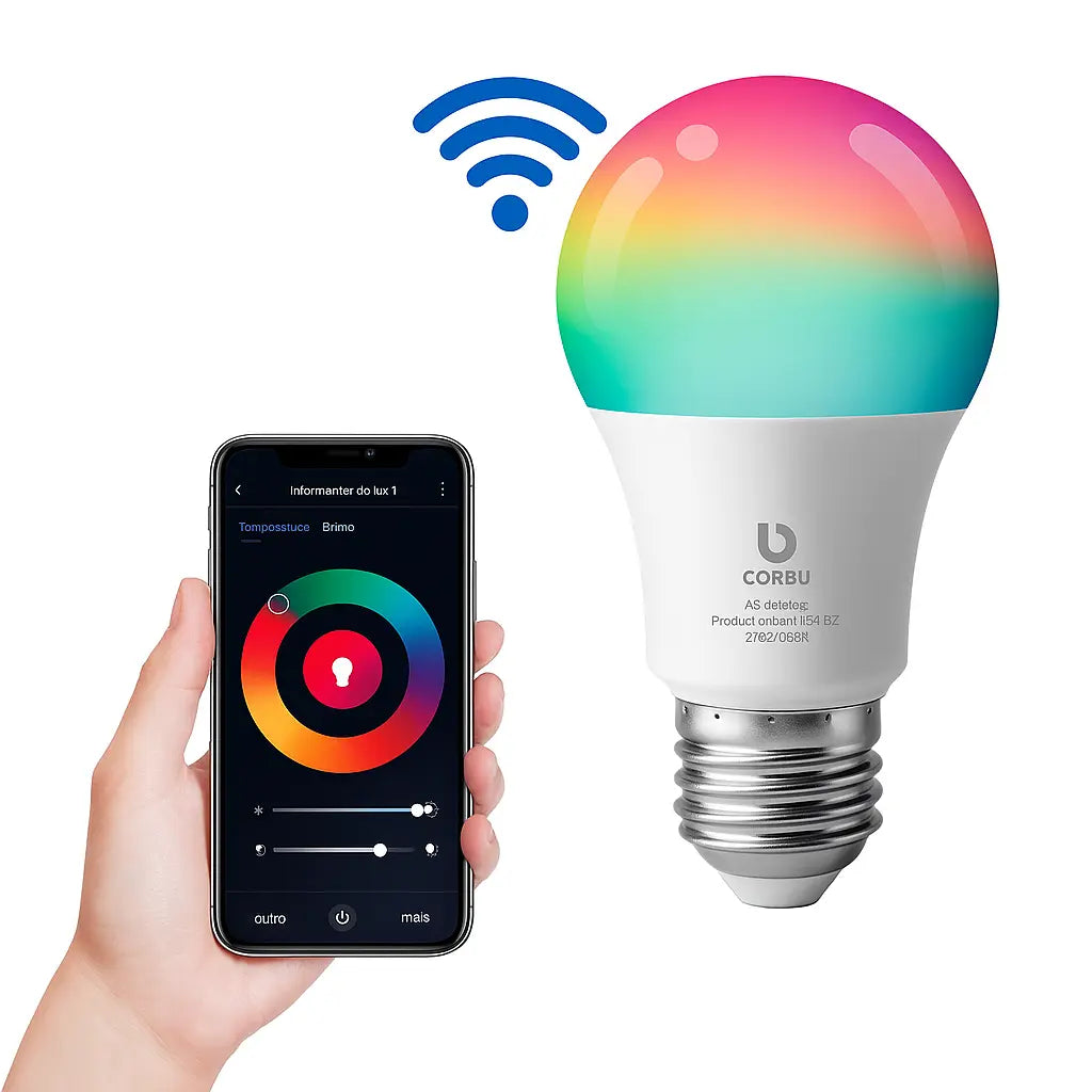 Lâmpada Inteligente Wi-Fi Tuya – Controle por Voz com Alexa e App Smart Life - Caibeu