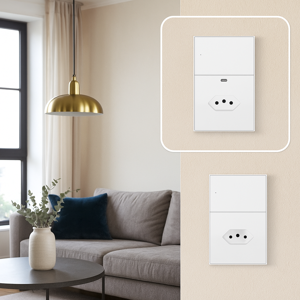 Tomada Inteligente Zigbee com Interruptor e Porta USB-C – Zemismart 10A/20A, Controle por App Tuya
