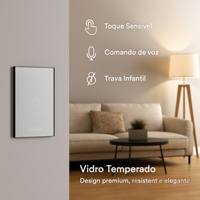 Interruptor Touch Smart Wi-Fi com Tomada USB – Compatível com Alexa, Google e Tuya