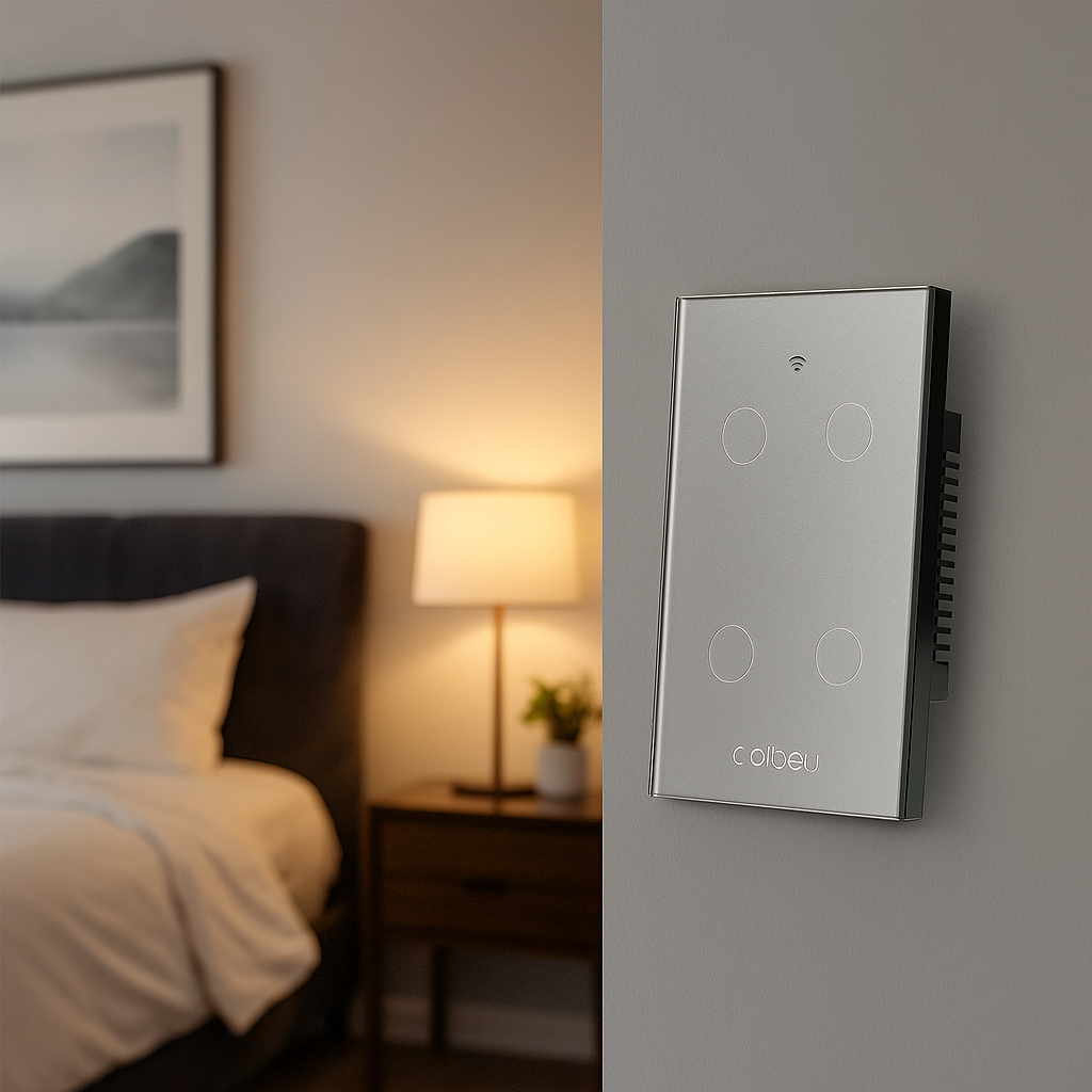 Interruptor Touch Smart Wi-Fi com Tomada USB – Compatível com Alexa, Google e Tuya
