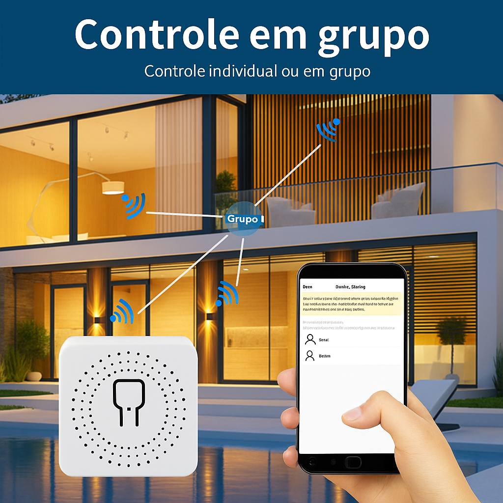 Interruptor Inteligente Wi-Fi Mini 16A/20A – Controle Remoto, Temporizador e Suporte Alexa/Google