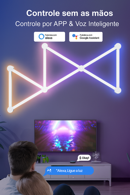 Luminária de Parede RGBIC Tuya | CHEGIT L0729 24W — DIY, Music Sync, Alexa/Google
