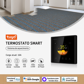 Termostato Inteligente Wi-Fi Tuya 16A | Controle por App e Voz com Alexa e Google