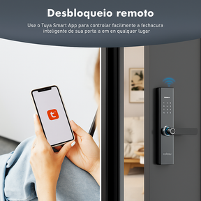 Fechadura Inteligente com Biometria e Senha Coibeu – Desbloqueio Rápido em até 1s, Compatível com App Tuya
