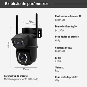 Câmera Smart Wi-Fi COIBEU 4K/6MP – Segurança 360°, App Mobile e Conectividade Bluetooth