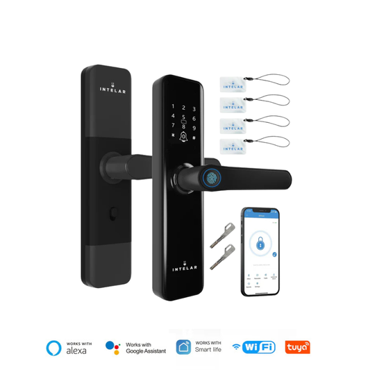 Fechadura inteligente Tuya IP65 com biometria
Fechadura eletrônica com app Smart Life e impressão digital
Fechadura Wi-Fi 2.4GHz com acesso por senha e cartão
Fechadura IP65 para porta de madeira com app Tuya
Fechadura com 5 modos: biometria, senha, cartão, app, chave
Fechadura digital com até 200 usuários cadastrados
Fechadura Tuya com logs e controle remoto pelo app
Corpo em liga de alumínio com proteção IP65
Fechadura com leitura de impressão digital e PIN
Fechadura RFID com cartão de proximidade e app