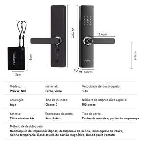 Fechadura Inteligente com Biometria e Senha Coibeu – Desbloqueio Rápido em até 1s, Compatível com App Tuya