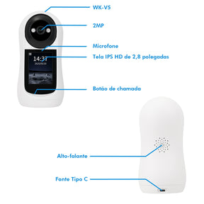 Câmera Wi-Fi Icsee para Bebês e Segurança | Monitor IP 360° com Áudio e Visão Noturna — Envio do Brasil