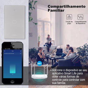 Interruptor Touch Smart Wi-Fi com Tomada USB – Compatível com Alexa, Google e Tuya