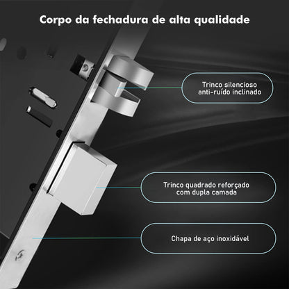Fechadura Eletrônica COIBEU Tuya Wi-Fi | Biometria, Senha, App e Chave Mecânica