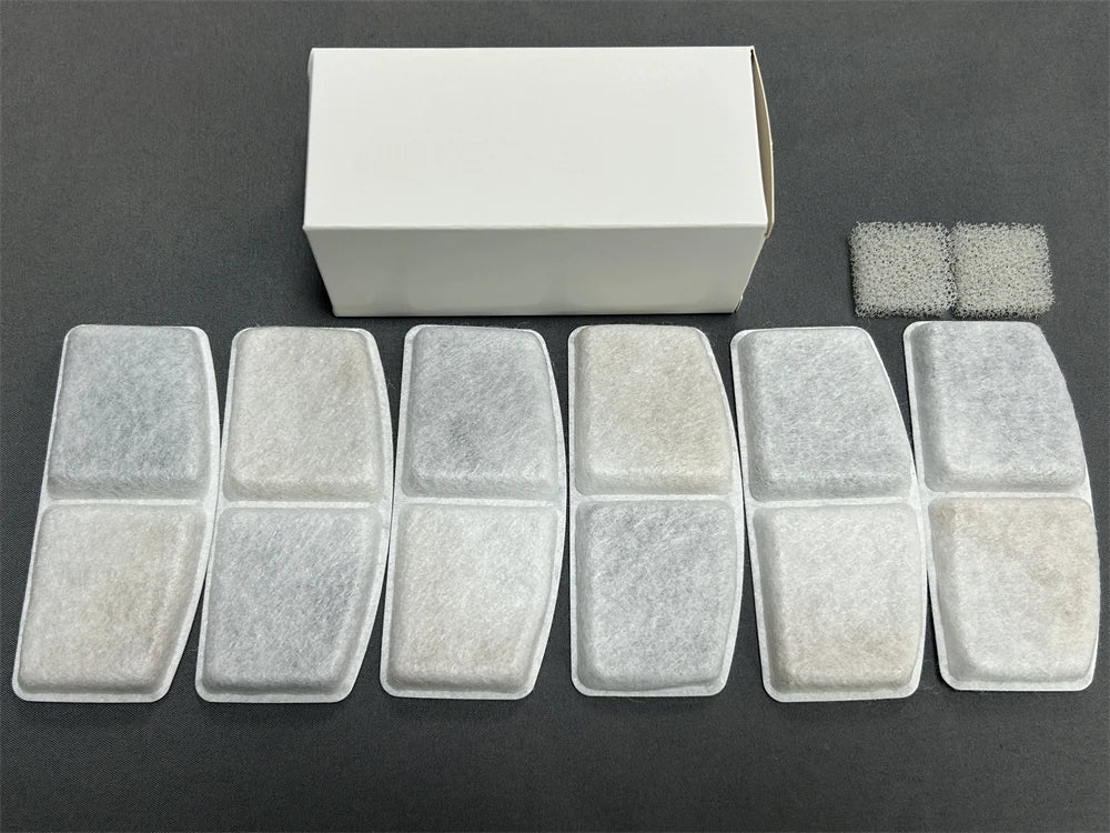 Filtro de Carvão Ativado p/ Fonte de Gato – Purifica a Água, Evita Bactérias e Riscos Renais  Kit 6 Peças + 2 Esponjas