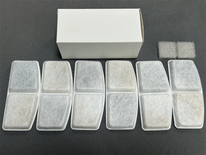 Filtro de Carvão Ativado p/ Fonte de Gato – Purifica a Água, Evita Bactérias e Riscos Renais  Kit 6 Peças + 2 Esponjas
