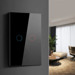 Interruptor de Parede AXUS Touch com LED – Vidro Temperado Crystal, 1 a 3 botões