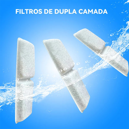 Filtro de Carvão Ativado p/ Fonte de Gato – Purifica a Água, Evita Bactérias e Riscos Renais  Kit 6 Peças + 2 Esponjas