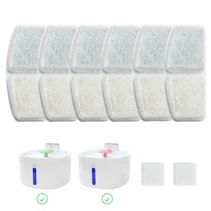 Filtro de Carvão Ativado p/ Fonte de Gato – Purifica a Água, Evita Bactérias e Riscos Renais  Kit 6 Peças + 2 Esponjas