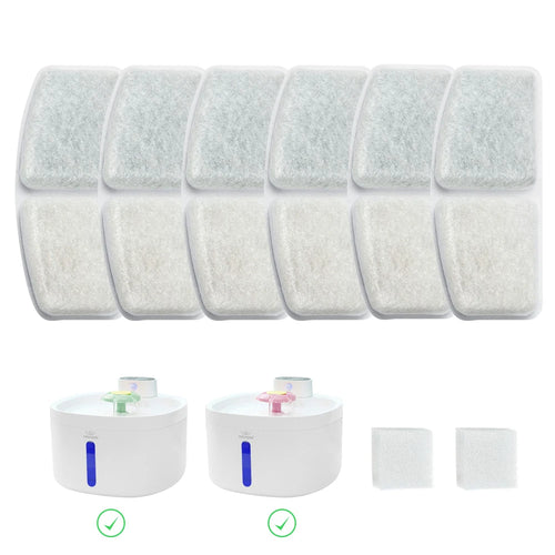 Filtro de Carvão Ativado p/ Fonte de Gato – Purifica a Água, Evita Bactérias e Riscos Renais  Kit 6 Peças + 2 Esponjas