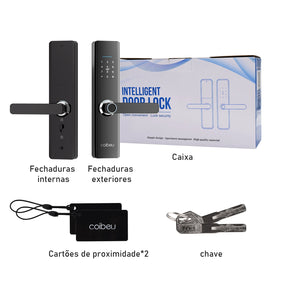 Fechadura Inteligente com Biometria e Senha Coibeu – Desbloqueio Rápido em até 1s, Compatível com App Tuya