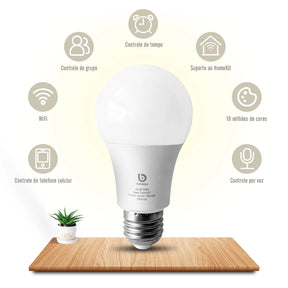 Lâmpada Inteligente Wi-Fi Tuya – Controle por Voz com Alexa e App Smart Life - Caibeu