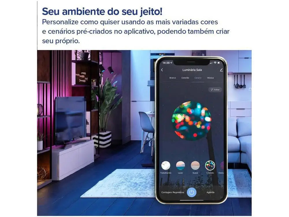 Lâmpada Inteligente Wi-Fi i2GO RGB – Controle por App e Voz, Alexa/Google, Bivolt