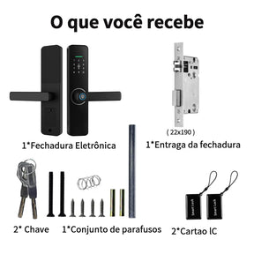 Fechadura Digital Tuya Brasil – Smart Lock Wi-Fi com Biometria
