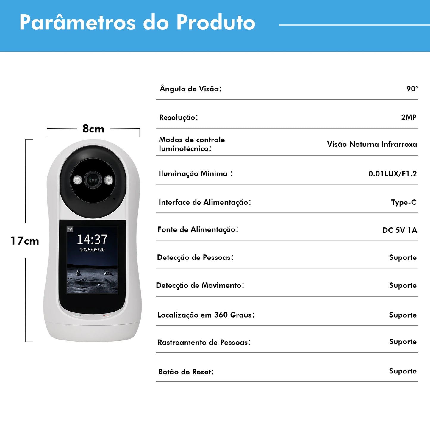 Câmera Wi-Fi Icsee para Bebês e Segurança | Monitor IP 360° com Áudio e Visão Noturna — Envio do Brasil