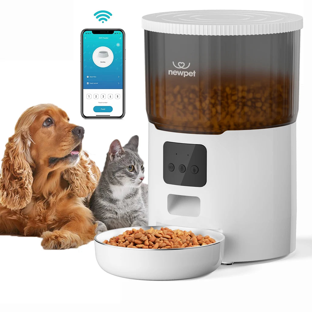 Alimentador Automático Smart 4L para Pets – Wi-Fi com Agendamento e Dispenser de Ração Seca