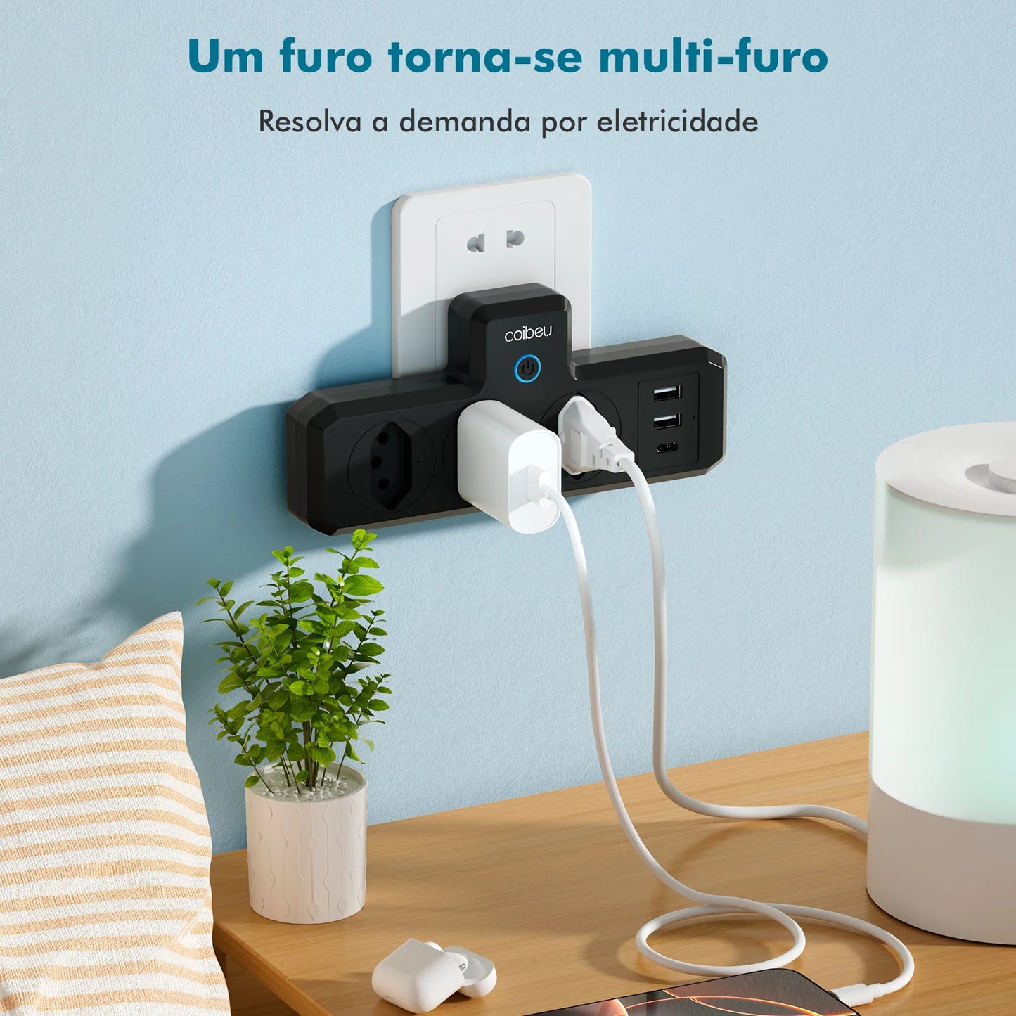 Smart Plug COIBEU | Tomada Inteligente Wi-Fi com App Tuya e Controle por Voz | Bivolt