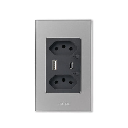 Interruptor Touch Smart Wi-Fi com Tomada USB – Compatível com Alexa, Google e Tuya