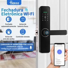 Fechadura Digital Tuya Brasil – Smart Lock Wi-Fi com Biometria
