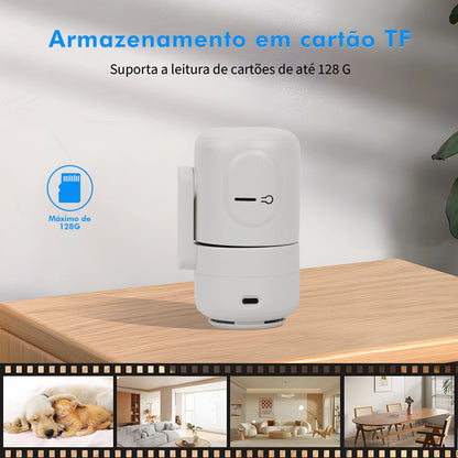Câmera de Segurança Wi-Fi Inteligente – Mini Câmera Sem Fio com Visão Noturna, Detecção de Movimento e Monitoramento via App