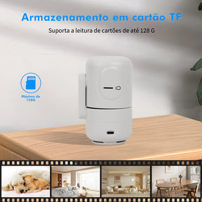 Câmera de Segurança Wi-Fi Inteligente – Mini Câmera Sem Fio com Visão Noturna, Detecção de Movimento e Monitoramento via App
