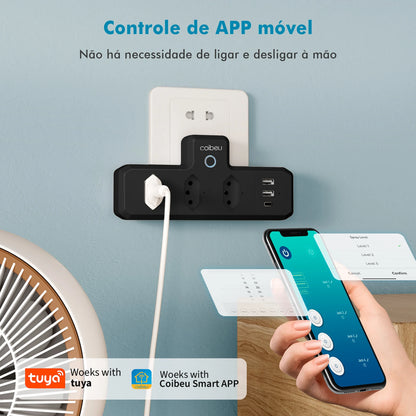 Smart Plug COIBEU | Tomada Inteligente Wi-Fi com App Tuya e Controle por Voz | Bivolt