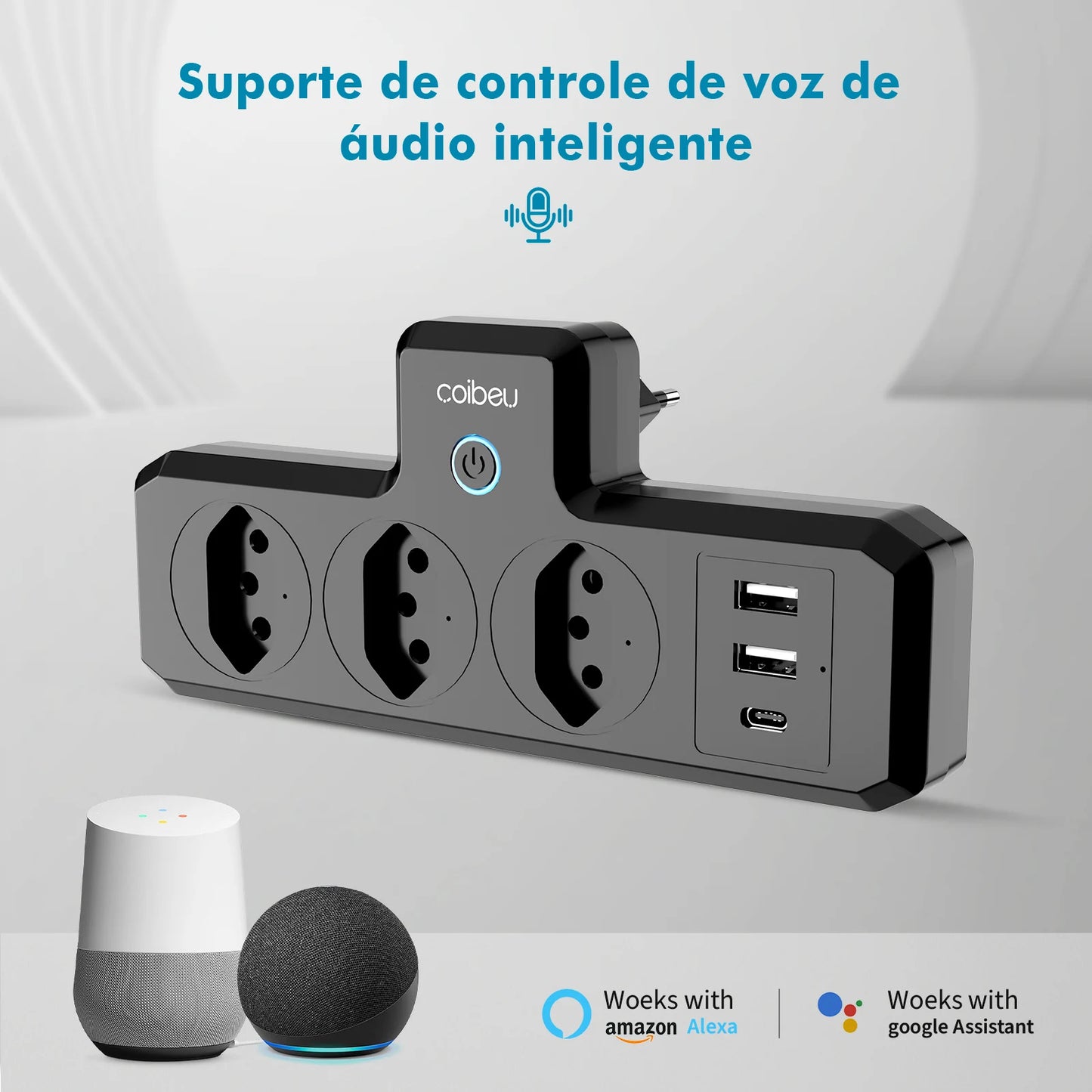 Smart Plug COIBEU | Tomada Inteligente Wi-Fi com App Tuya e Controle por Voz | Bivolt