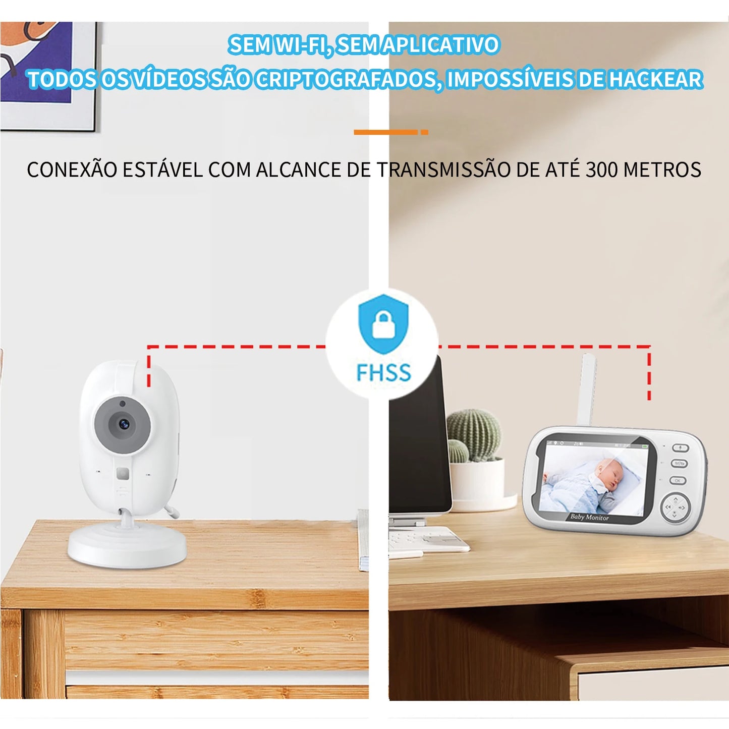 Babá eletrônica | Monitor Wi-Fi com Áudio Bidirecional e Alerta de Temperatura | Frete Grátis
