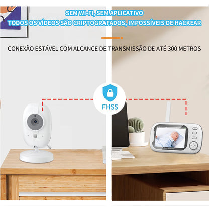 Babá eletrônica | Monitor Wi-Fi com Áudio Bidirecional e Alerta de Temperatura | Frete Grátis