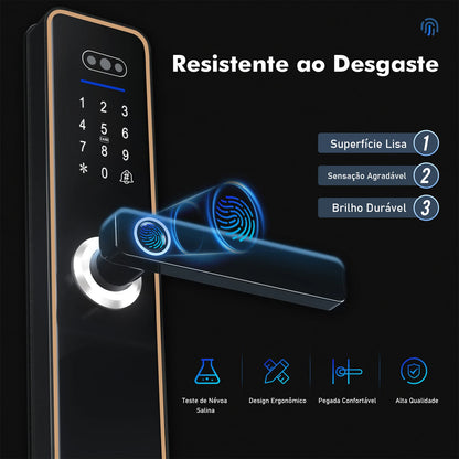 Fechadura Eletrônica COIBEU Tuya Wi-Fi | Biometria, Senha, App e Chave Mecânica