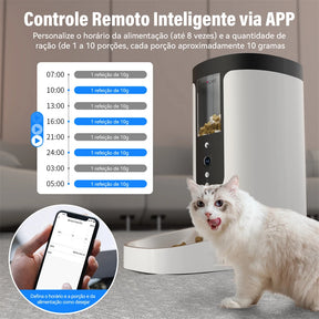 Alimentador Automático – Para Gatos e Cães, com App e Agendamento de Refeições