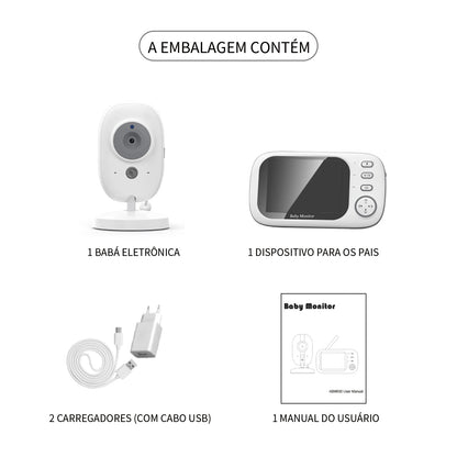 Babá eletrônica | Monitor Wi-Fi com Áudio Bidirecional e Alerta de Temperatura | Frete Grátis