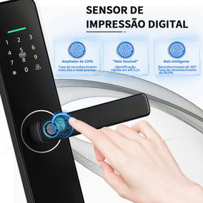 Fechadura Digital Tuya Brasil – Smart Lock Wi-Fi com Biometria