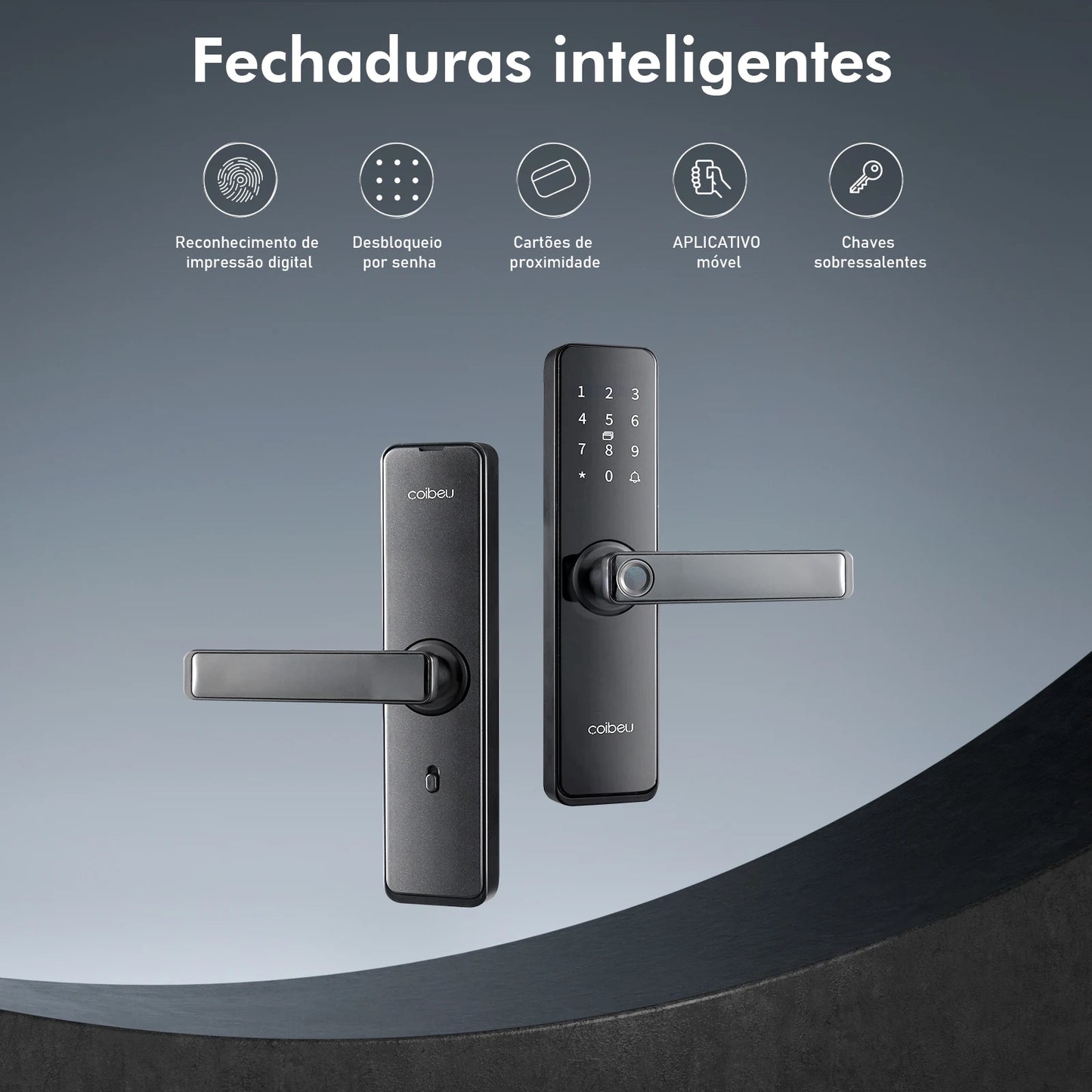 Fechadura Inteligente com Biometria e Senha Coibeu – Desbloqueio Rápido em até 1s, Compatível com App Tuya | wi-fi