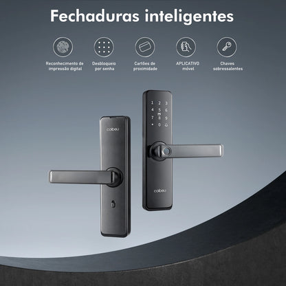 Fechadura Inteligente com Biometria e Senha Coibeu – Desbloqueio Rápido em até 1s, Compatível com App Tuya | wi-fi