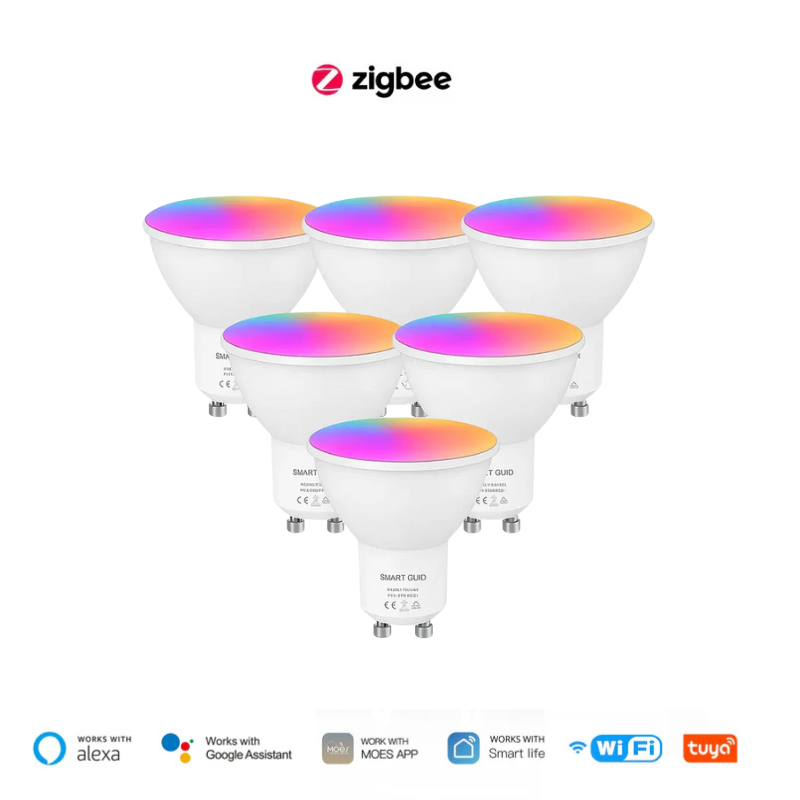 Lâmpada led Inteligente embutir GU10 Wi-Fi/Zigbee – Controle por Voz Alexa/Google