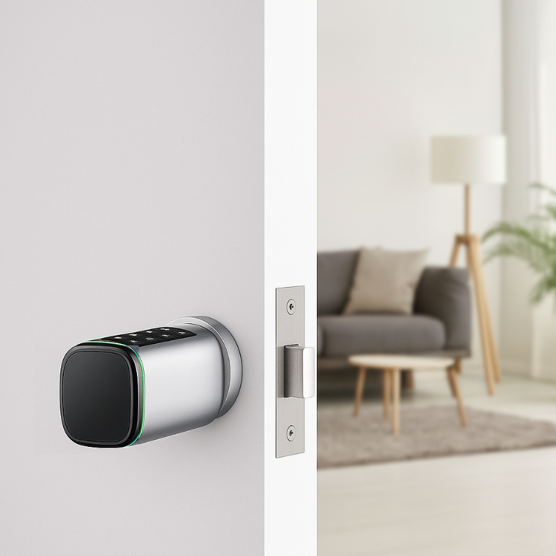Cilindro de Fechadura Inteligente Tuya BLE com Biometria e Senha – Sem Chave, Suporte M1, Gateway Tuya, Chave Mecânica e Alimentação de Emergência por USB