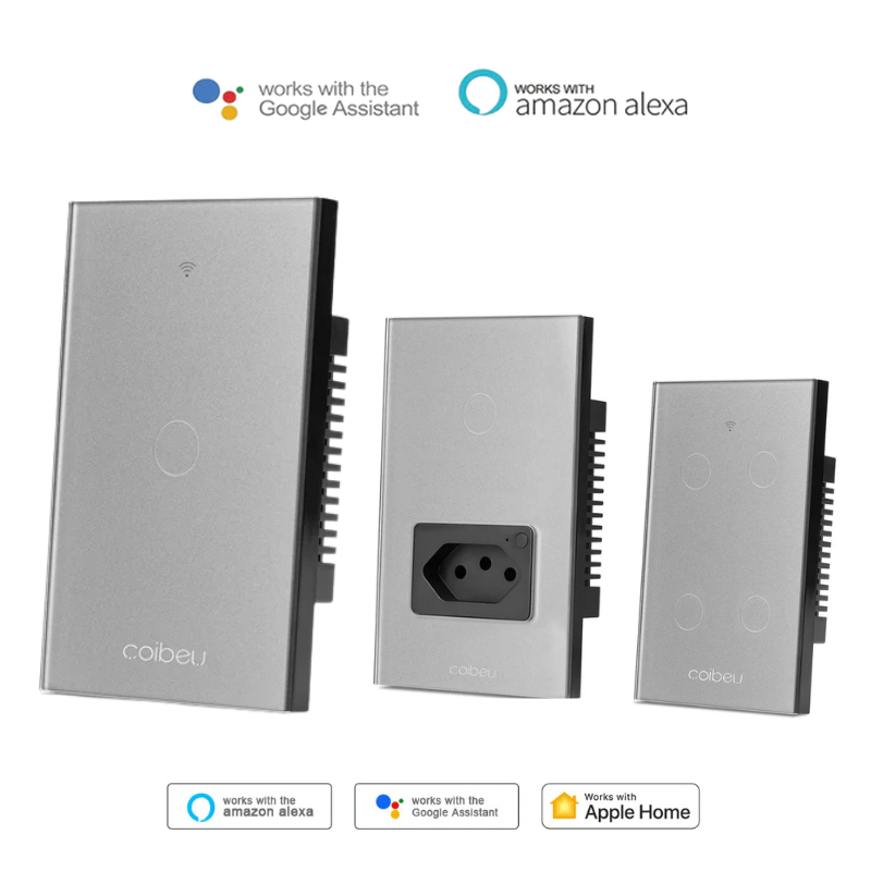 Interruptor Touch Smart Wi-Fi com Tomada USB – Compatível com Alexa, Google e Tuya