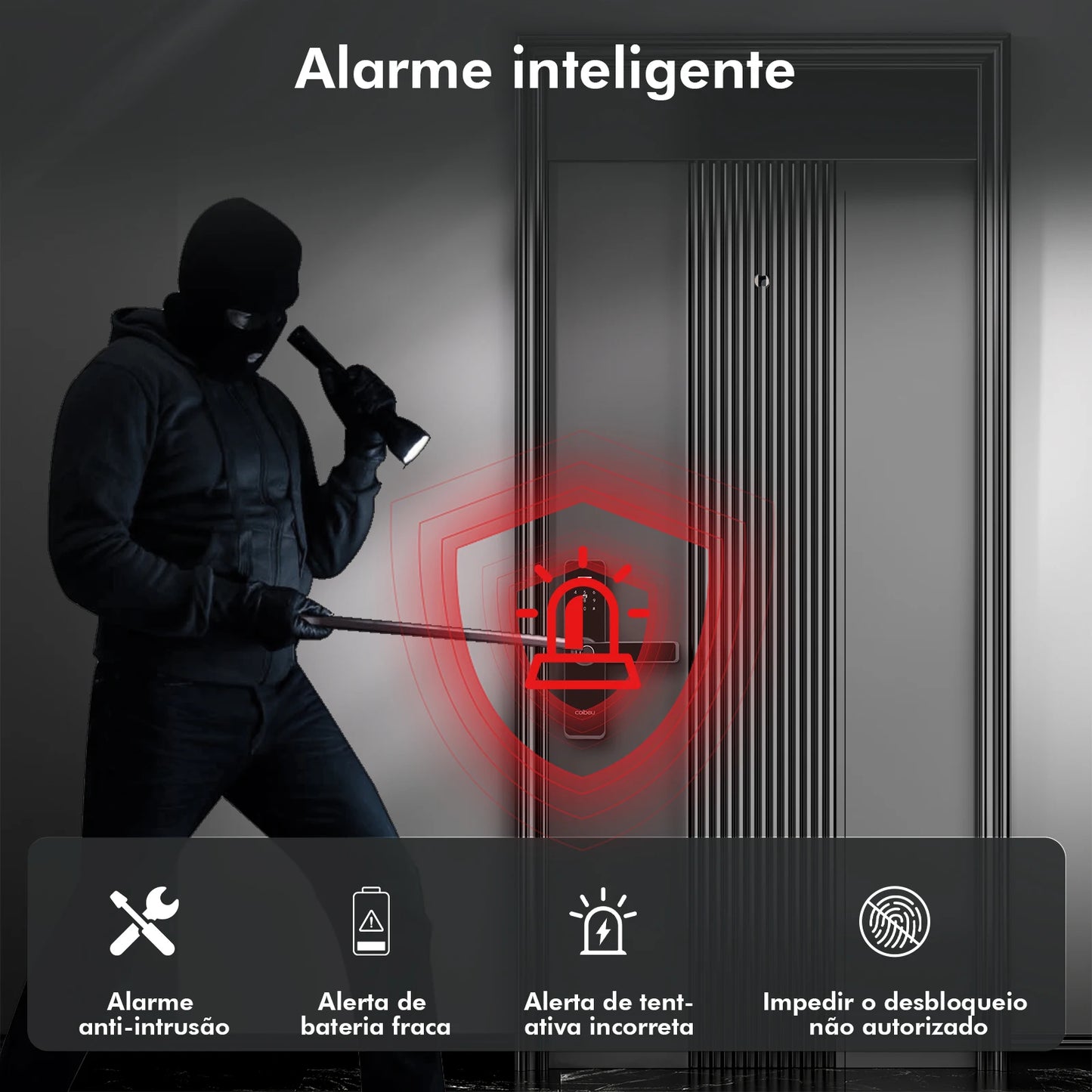 Fechadura Inteligente com Biometria e Senha Coibeu – Desbloqueio Rápido em até 1s, Compatível com App Tuya | wi-fi